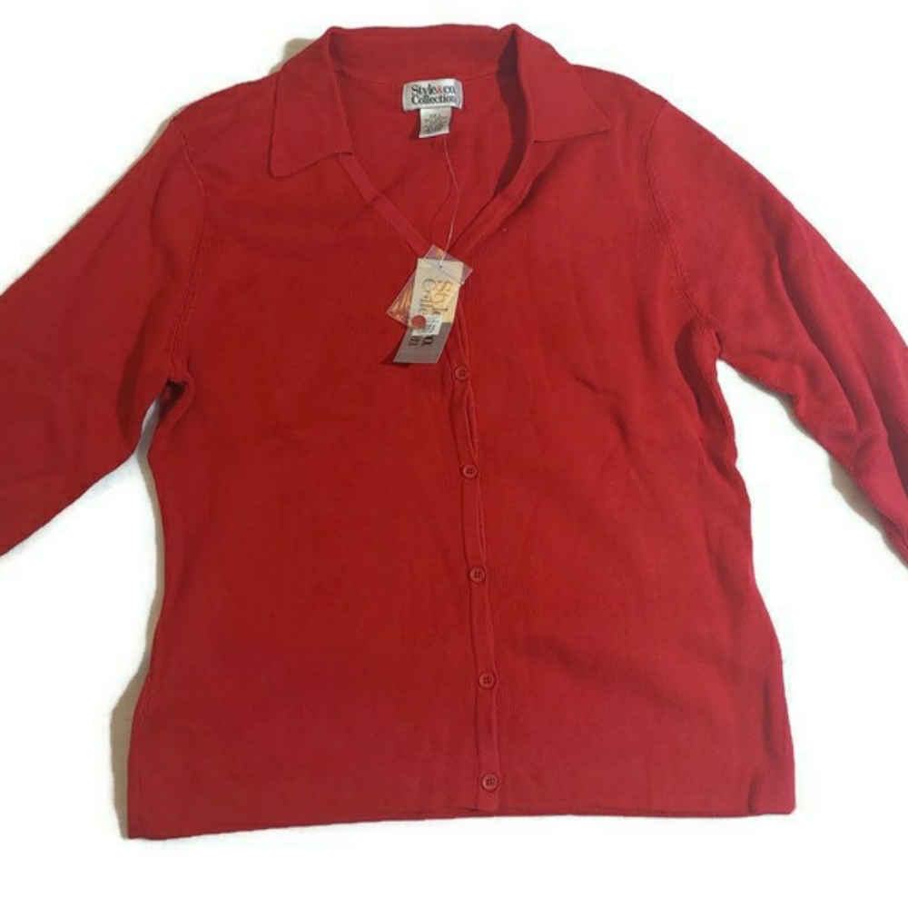Style & Co. Women's Top Red Size Large